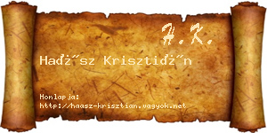 Haász Krisztián névjegykártya